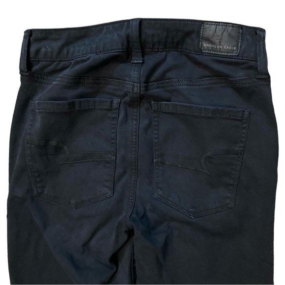 American Eagle Women’s Black High-Waisted Jegging Moto Sateen Size 2R Crop - Picture 10 of 11